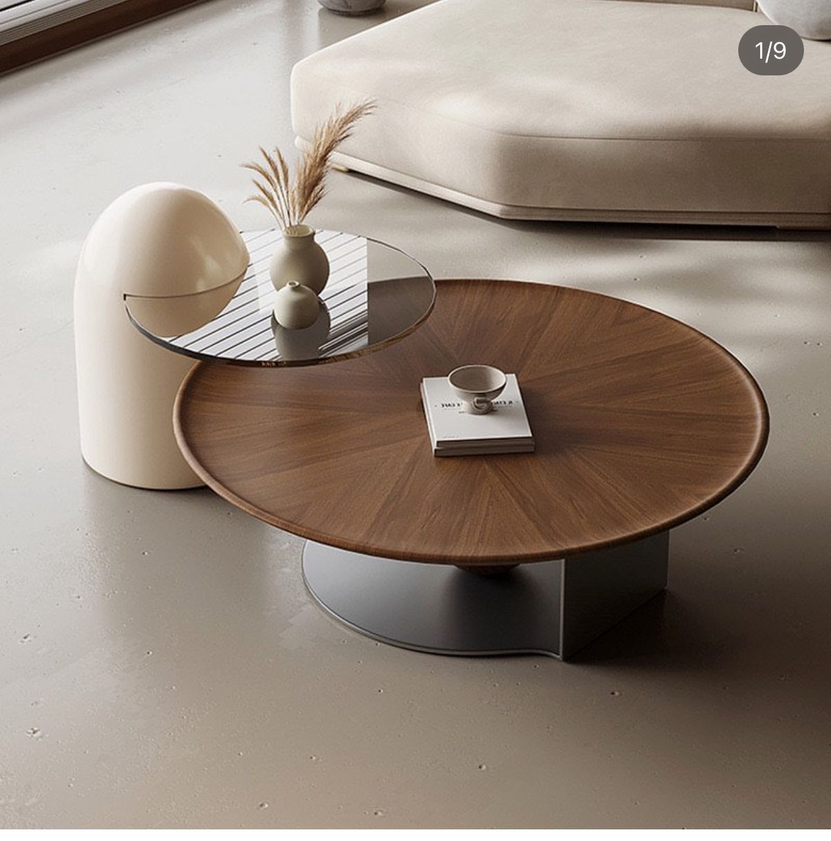 CRYSTA Wood & Glass Table